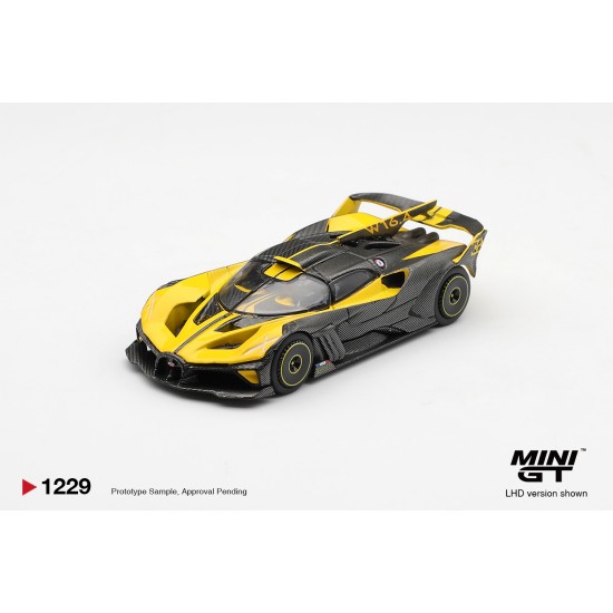 1/64 BUGATTI BOLIDE YELLOW (LHD) BLISTER PACKAGING