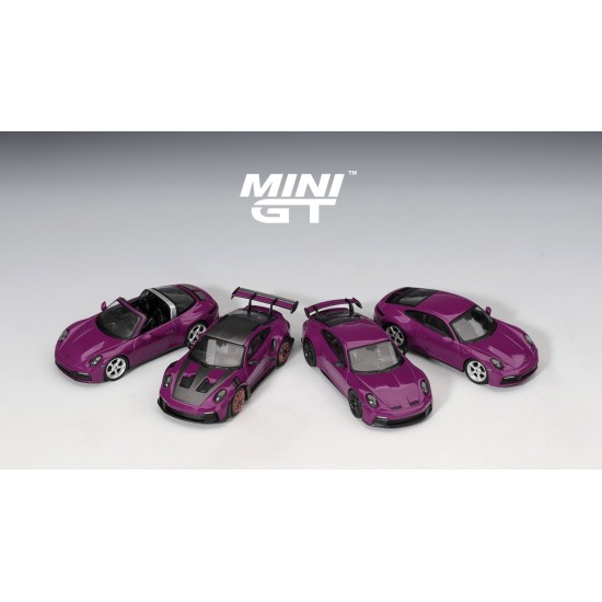 1/64 PORSCHE 911 (992.1) RUBYSTONE RED SET (LHD)