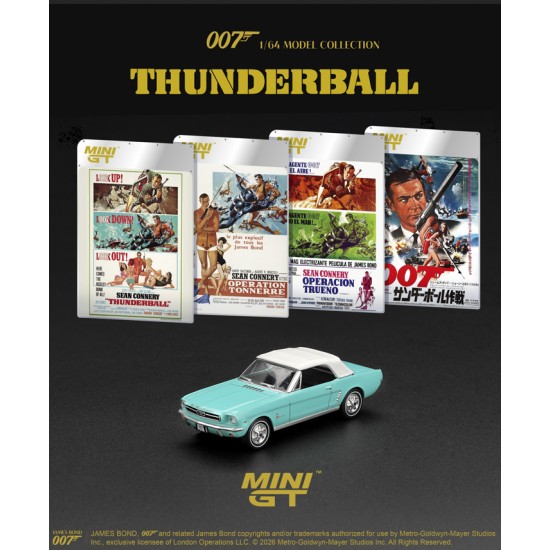 1/64 FORD MUSTANG CONVERTIBLE 1965 THUNDERBALL (LHD) JAPANESE BLISTER PACKAGING