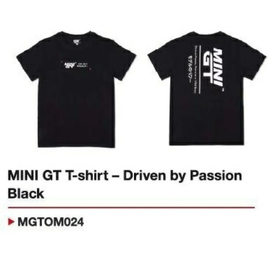 MINI GT T-SHIRT - DRIVEN BY PASSION BLACK - LARGE MGTOM024-L
