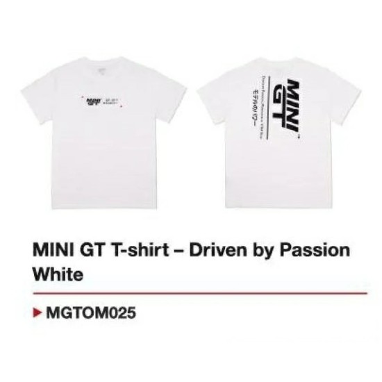 MINI GT T-SHIRT - DRIVEN BY PASSION WHITE - LARGE MGTOM025-L