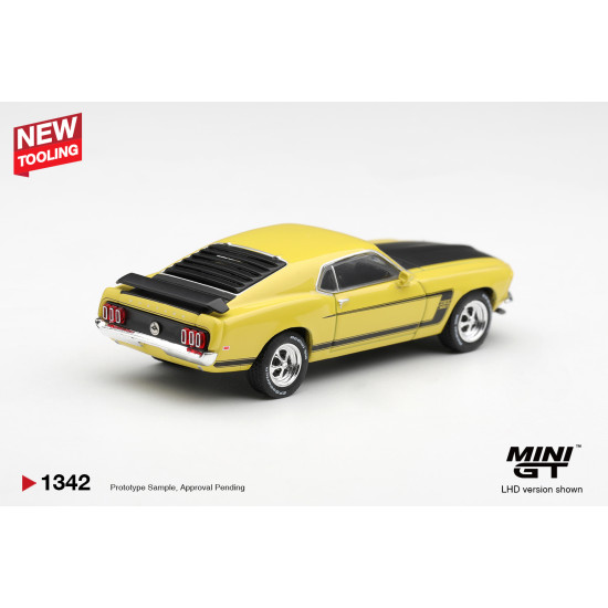 1/64 FORD MUSTANG BOSS 302 1969 BRIGHT YELLOW (LHD) BLISTER PACKAGING