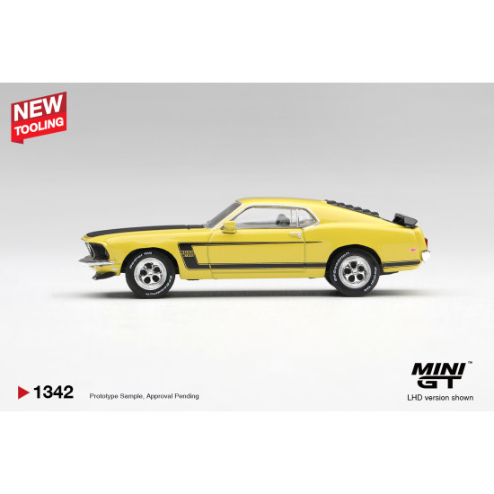 1/64 FORD MUSTANG BOSS 302 1969 BRIGHT YELLOW (LHD) BLISTER PACKAGING