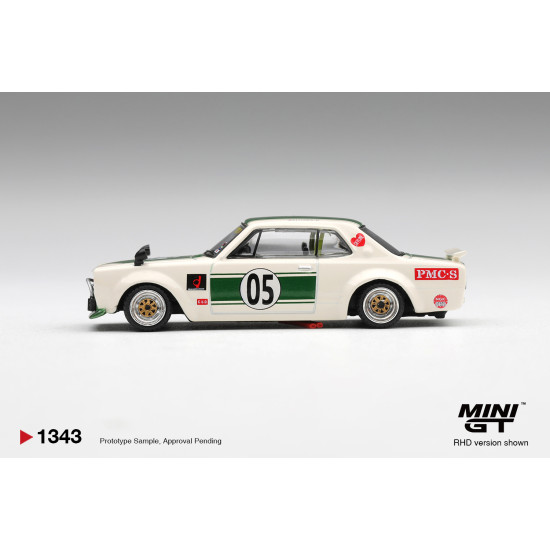 1/64 NISSAN SKYLINE LB-WORKS HAKOSUKA WHITE / GREEN (RHD) BLISTER PACKAGING