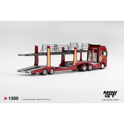 1/64 SCANIA 770S A6X4NA CAR TRANSPORTER V8 50TH ANNIVERSARY PLUS CAR TRANSPORTER RED (LHD)