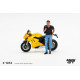 1/64 DUCATI PANIGALE V4 S GIALLO WITH FIGURE