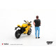 1/64 DUCATI PANIGALE V4 S GIALLO WITH FIGURE