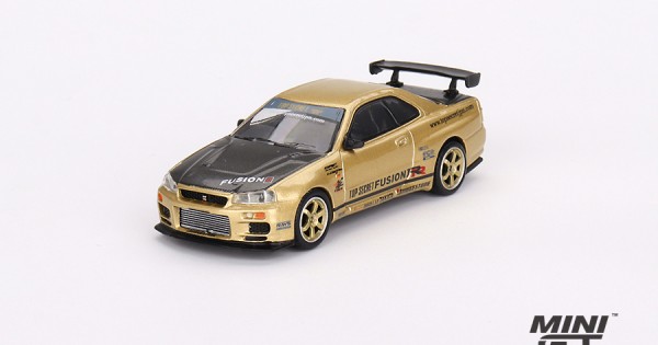 1/64 NISSAN SKYLINE GT-R (R34) TOP SECRET GOLD (RHD