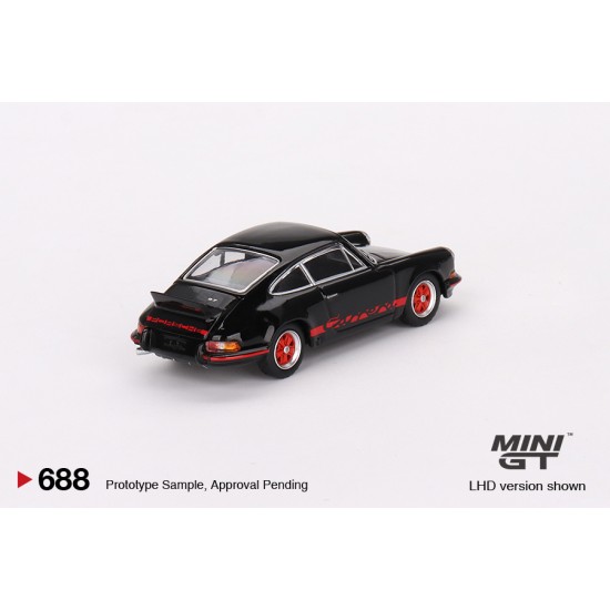 1/64 PORSCHE 911 CARRERA RS 2.7 BLACK WITH RED LIVERY (LHD)