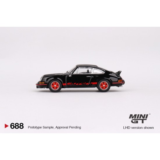 1/64 PORSCHE 911 CARRERA RS 2.7 BLACK WITH RED LIVERY (RHD)