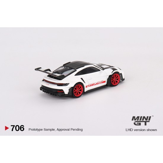 1/64 PORSCHE 911 (992) GTS RS WEISSACH PACKAGE WHITE WITH PYRO RED (LHD)