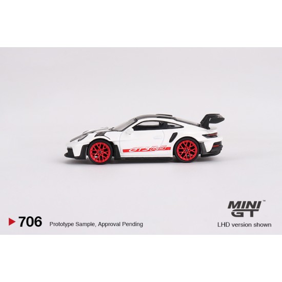 1/64 PORSCHE 911 (992) GTS RS WEISSACH PACKAGE WHITE WITH PYRO RED (RHD)