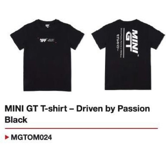 MINI GT T-SHIRT - DRIVEN BY PASSION BLACK - LARGE MGTOM024-L