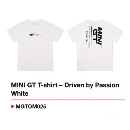 MINI GT T-SHIRT - DRIVEN BY PASSION WHITE - LARGE MGTOM025-L