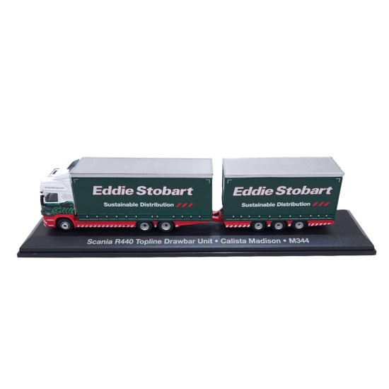 ATLAS STOBART 1/76 SCANIA R440 TOPLINE DRAWBAR UNIT CALISTA MADISON M344