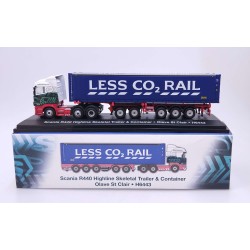 ATLAS 1/76 SCANIA R440 HIGHLINE SKELETAL TRAILER CONTAINER OLAVE ST CLAIR H6443
