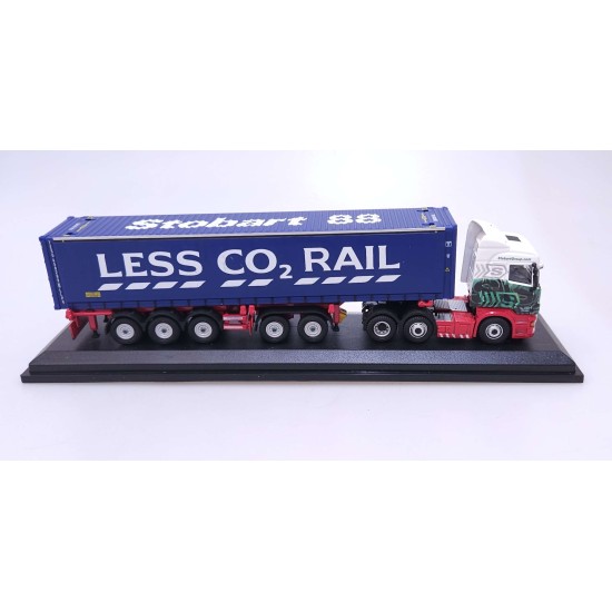 ATLAS 1/76 SCANIA R440 HIGHLINE SKELETAL TRAILER CONTAINER OLAVE ST CLAIR H6443