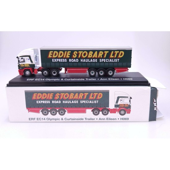 ATLAS STOBART 1/76 ERF EC14 OLYMPIC CURTAINSIDE TRAILER ANN EILEEN H069 4649131