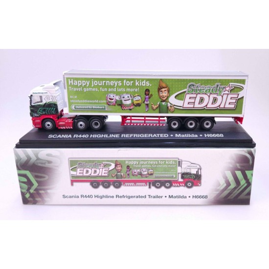 ATLAS EDDIE STOBART 1/76 SCANIA R440 HIGHLINE REFRIGERATED TRAILER MATILDA H6668