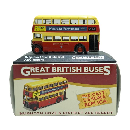 ATLAS 1/76 BRIGHTON HOVE & DISTRICT AEC REGENT CIRCULAR ROUTE 42 4655 110