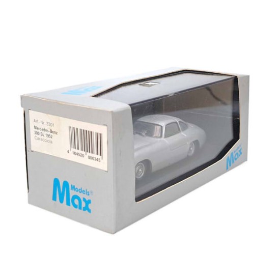 MAX MODELS 1/43 MERCEDES-BENZ 300 SL 1952 CARACCIOLA DIECAST MODEL SILVER 3301