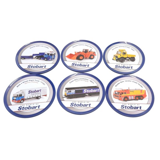 EDDIE STOBART 'WORLD OF STOBART' 6 COASTER SET WITH COLLECTORS TIN