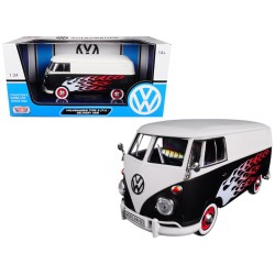 1/24 VOLKSWAGEN TYPE 2 HOT ROD BLACK/WHITE WITH FLAMES 79566