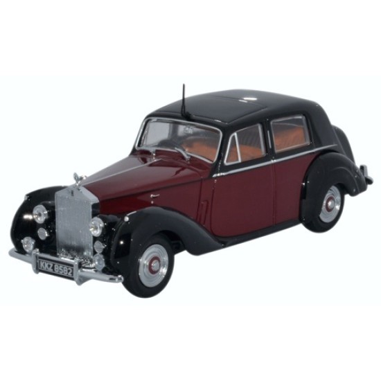 OX43RSD001 - 1/43 ROLLS ROYCE SILVER DAWN/STD STEEL MAROON/BLACK