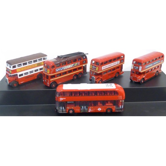 OXNSET004 - N GAUGE 5 PIECE BUS SET LONDON TRANSPORT