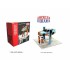 1/64 2 POST LIFT WITH OIL DRAINER AND MECHANIC FIGURE, LIGHT BLUE