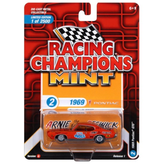 RACING CHAMPIONS MINT 1/64 1969 PONTIAC GTO ORANGE RC016A-2
