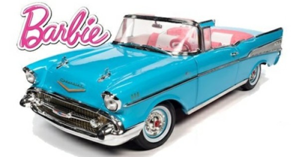 バービー　シェビーベルエア1957 1/18 バービー 1957 シボレー ベルエア ピンク コンバーチブル 1:18 ダイ