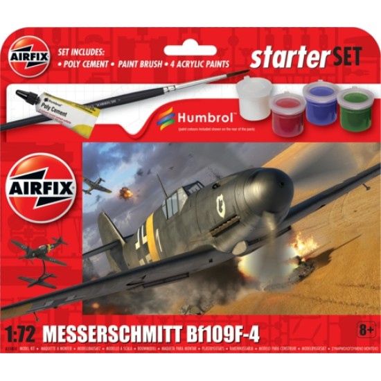 1/72 STARTER SET - MESSERSCHMITT BF109F-4 (PLASTIC KIT) A55014