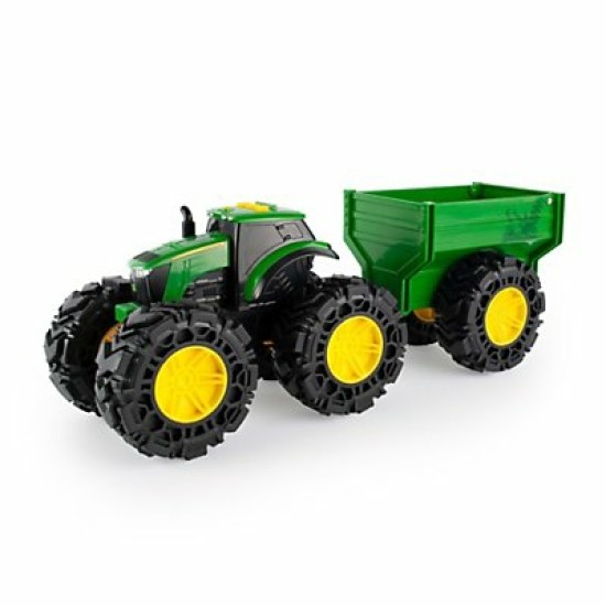 JOHN DEERE LIGHTS AND SOUNDS TRACTOR WITH WAGON 47353