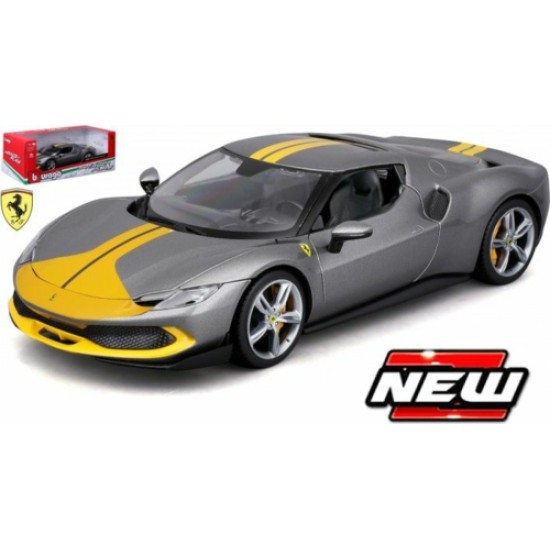 BG16017GY - 1/18 FERRARI 296 GTB GREY/YELLOW