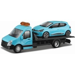 1/43 RENAULT CLIO AND FLATBED TRANSPORTER - BLUE 31401 1/43 RENAULT CLIO AND FLATBED TRANSPORTER - BLUE 31401