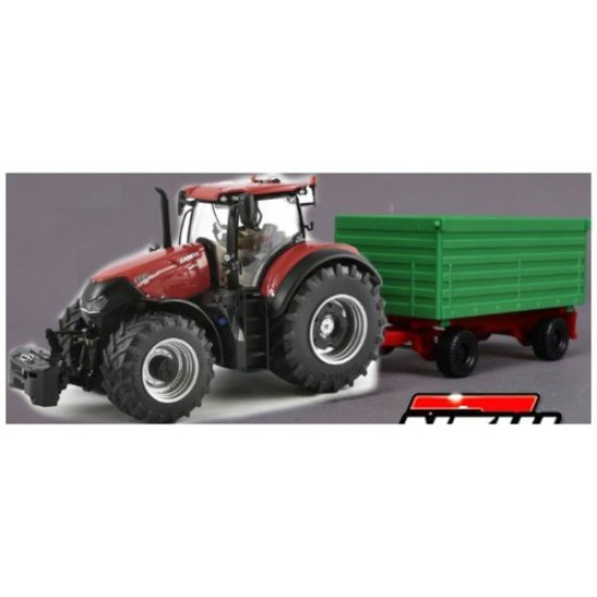 BG31691 - 10CM CASE IH TRACTOR AND 2-AXLE TRAILER