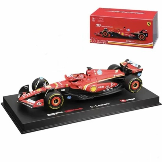 BG36843LIMOLA - 1/43 FERRARI F1 SF-24 NO.16 4TH IMOLA ITALY GP 2024 CHARLES LECLERC WITH DRIVER AND SHOWCASE