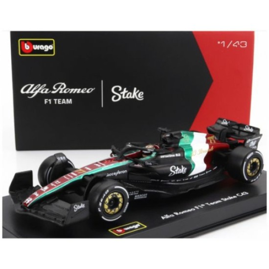 BG3808677VET - 1/43 ALFA ROMEO F1 C43 TEAM STAKE NO.77 MONZA ITALY GP 2023 V.BOTTAS WITH DRIVER AND CASE