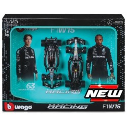 1/43 MERCEDES BENZ AMG PETRONAS F1 W15 HAMILTON AND RUSSELL 2024 2 CAR SET 38115