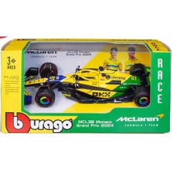 1/43 MCLAREN MCL38 F1 2024 PIASTRI SENNA LIVERY MONACO 2024 SPECIAL 38214PS
