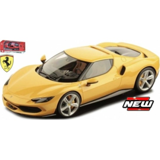 BG56100Y - 3 INCH FERRARI 296 GTB YELLOW RACE AND PLAY