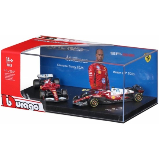 BG56807 - 1/64 FERRARI F1 - PREMIUM NO.16 CHARLES LECLERC - NO.44 LEWIS HAMILTON - 2 PACK BG56807 - 1/64 FERRARI F1 - PREMIUM NO.16 CHARLES LECLERC - NO.44 LEWIS HAMILTON - 2 PACK