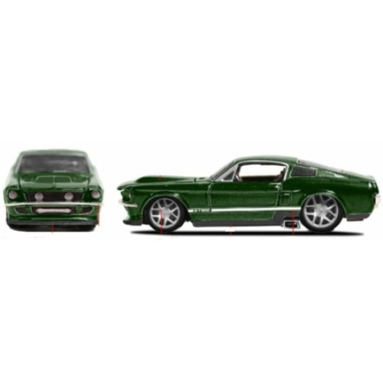 BG59048 - 1/64 FORD MUSTANG GT 1967 - DARK GREEN/WHITE