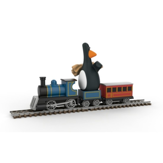 FTB WALLACE AND GROMIT - THE WRONG TROUSERS - FEATHERS MCGRAW AND LOCOMOTIVE