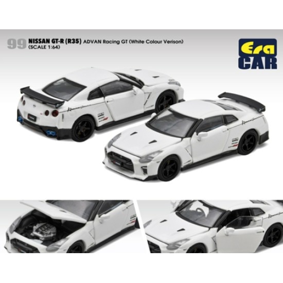 ECNS21GTR99 - 1/64 2020 NISSAN GT-R ADVAN RACING GT (WHITE COLOUR VERSION)