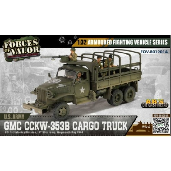 FOV801201A - 1/32 GMC CCKW-353B CARGO TRUCK - US 1ST INFANTRY DIVISION - LST SHIP RAMP, WEYMOUTH MAY 1944 - CANOPY CANVAS VERSION