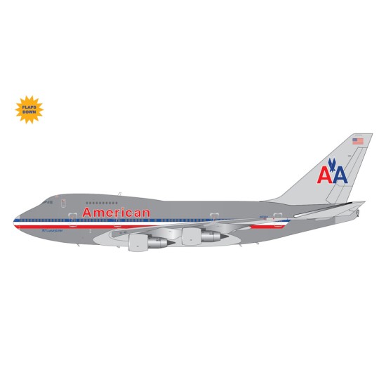 1/200 AMERICAN AIRLINES B747SP N601AA 747 LUXURYLINER (POLISHED FLAPS DOWN)