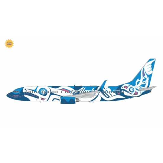 1/200 ALASKA AIRLINES B737-800S N559AS XAAT KWAANI/SALMON PEOPLE FLAPS DOWN