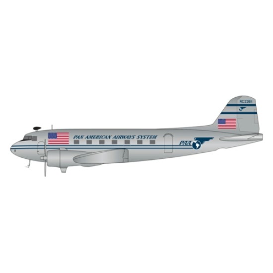 1/200 PAN AMERICAN AIRWAYS SYSTEM DC-3C NC33611 (POLISHED)